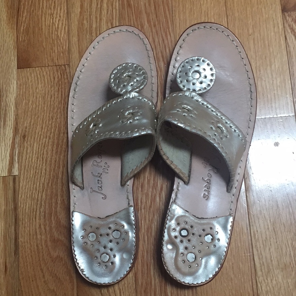 Jack Rogers platinum sandals - size 8